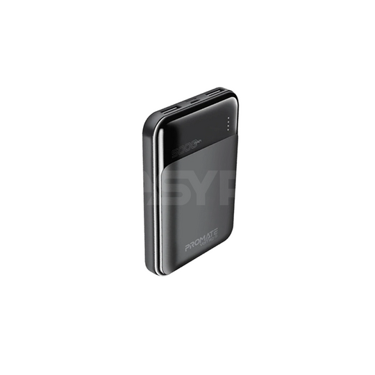 Promate VolTag-5 5000mAh Super-Slim Power Bank with Dual 2A USB Ports Black Image 1