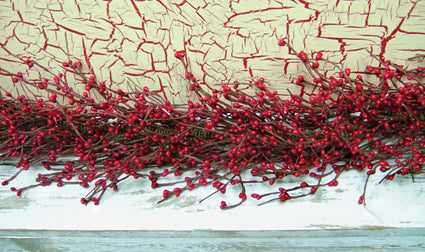 Red/Burgundy Pip Garland, 4 ft.  Garland, Berry garland, Burgundy red
