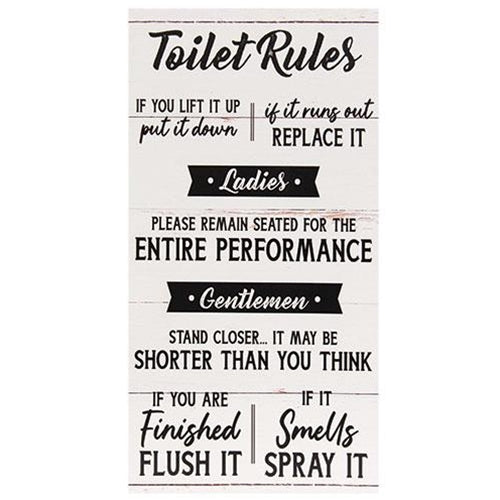 Toilet Rules Sign 8.5" x 16"
