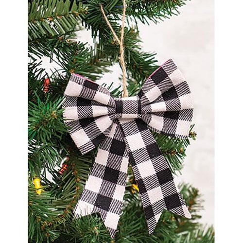 Col House Designs - Wholesale Black & White Buffalo Check & Burlap Bow