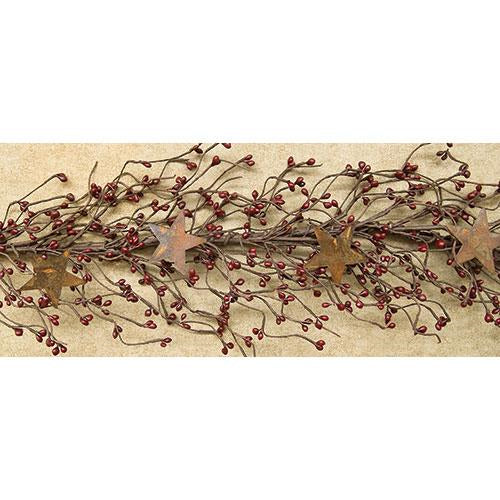 PIP Berry Garland with Stars - Red and Burgundy - 40