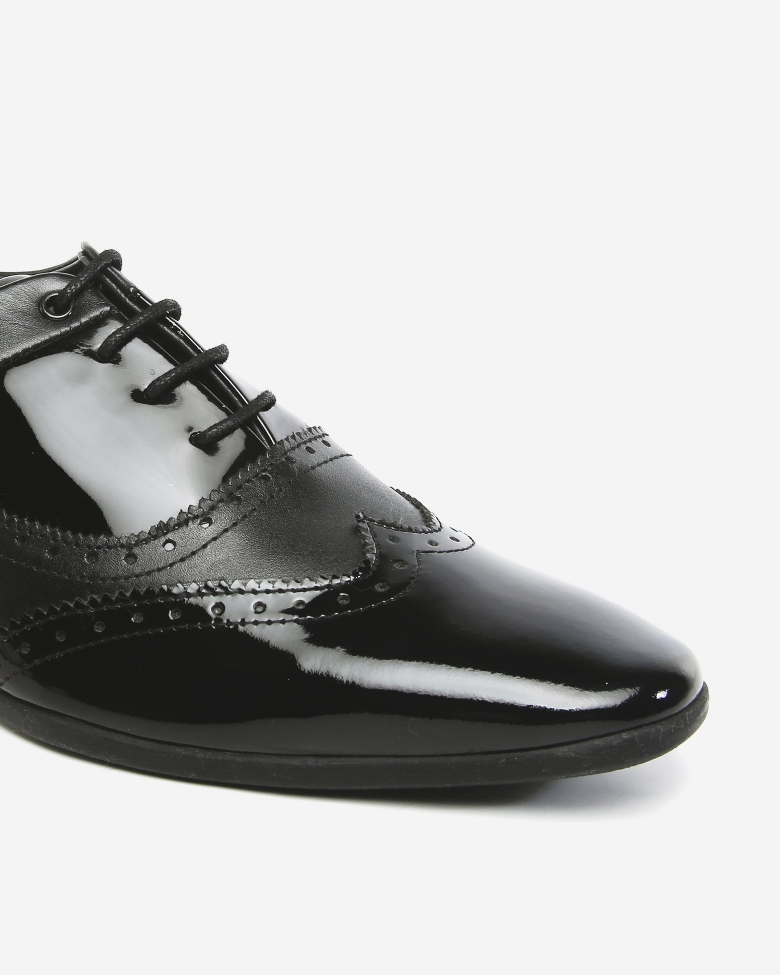 Shine On with Lace Up Black Patent Shoe 