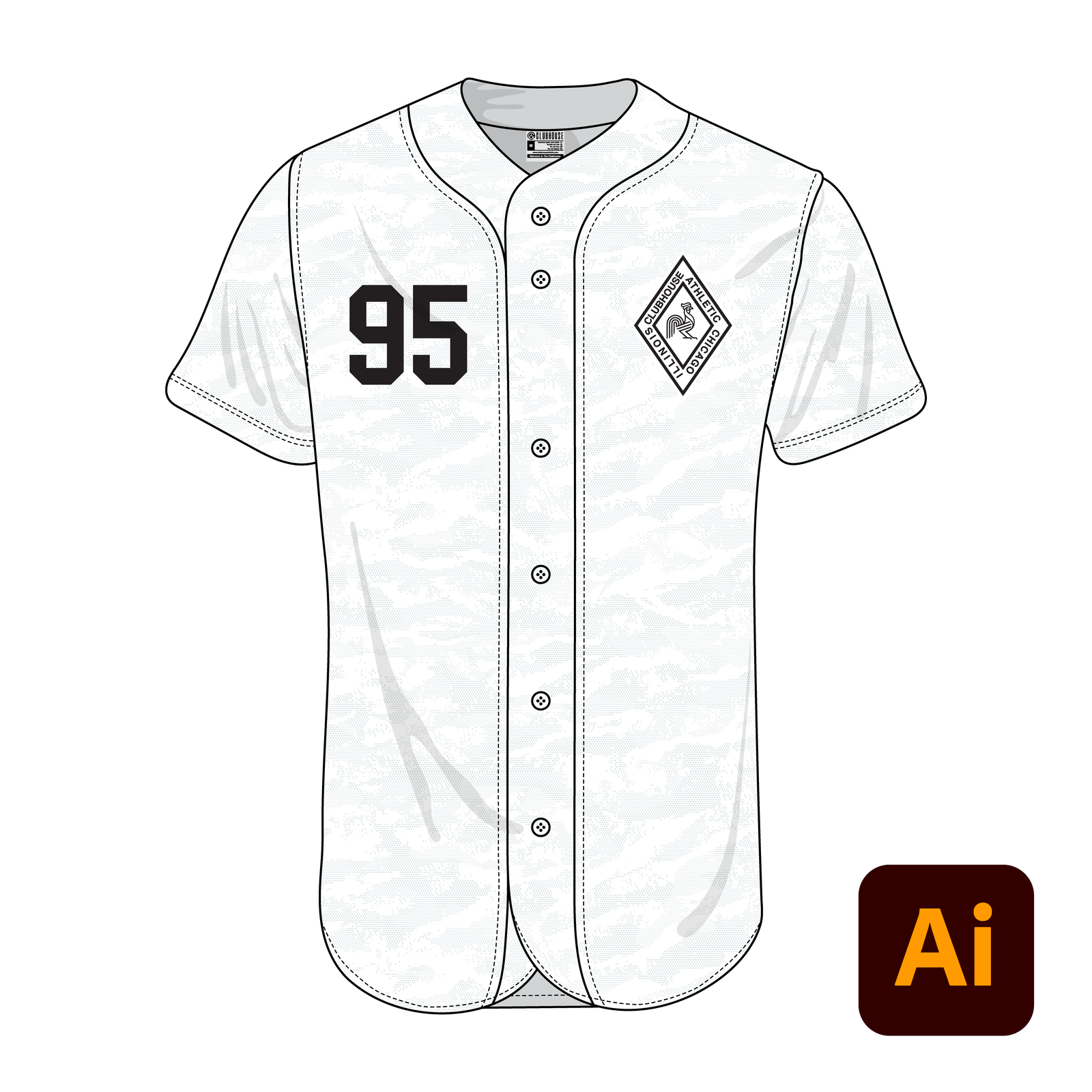 Camo Baseball Jersey Vector Design Template