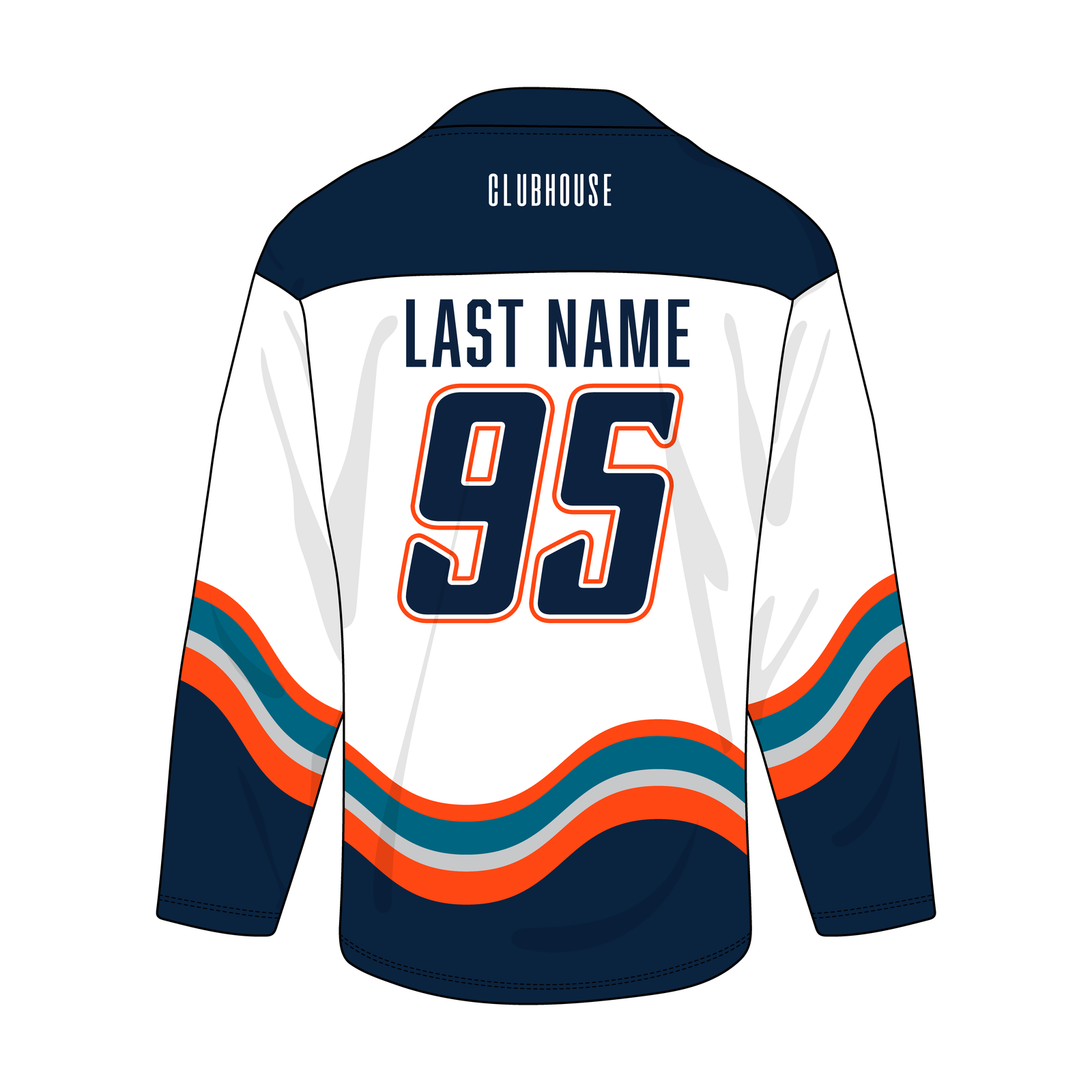 Color Wave Hockey Jersey Vector Design Template