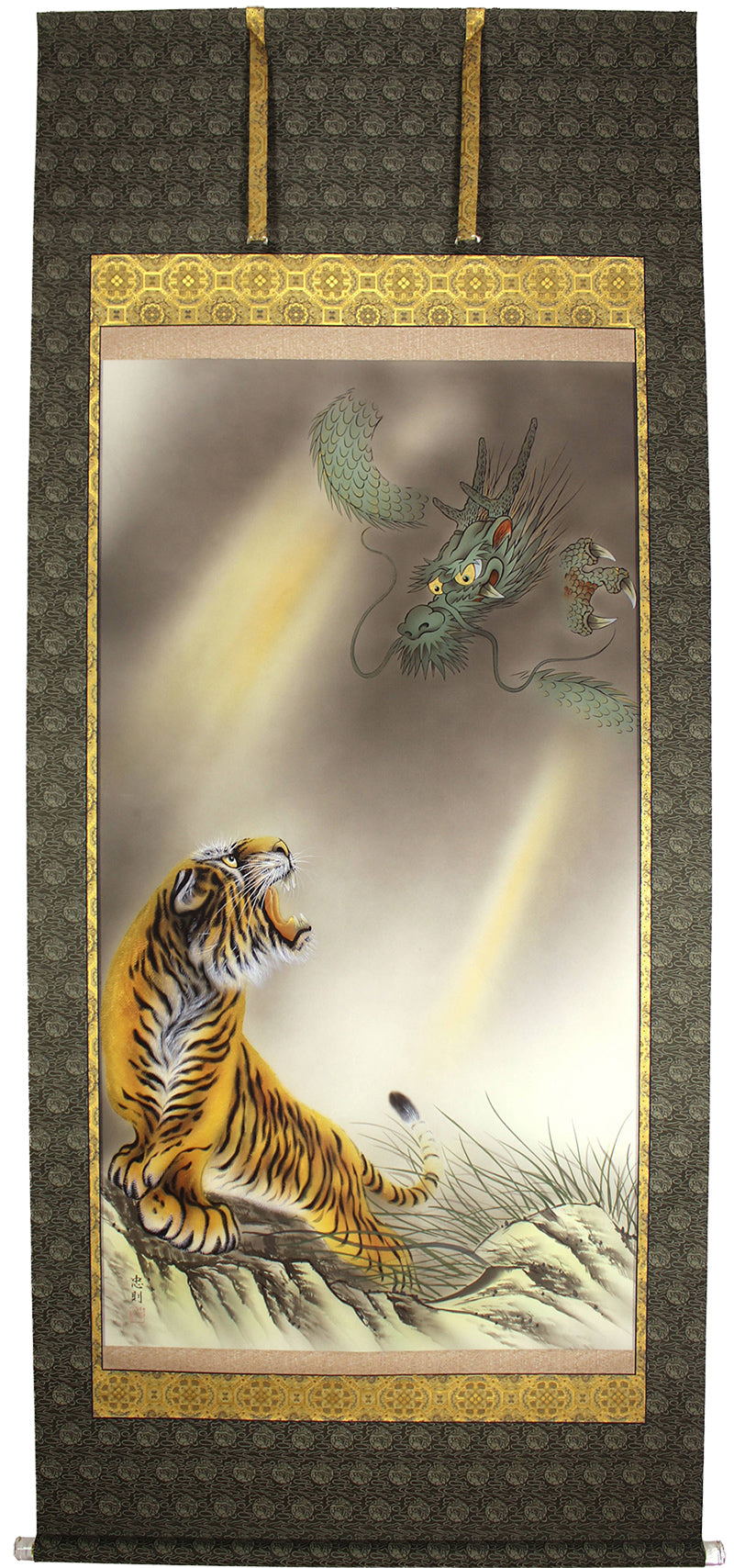 japanese art tiger dragon