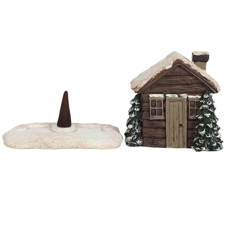 Winter Log Cabin Incense Cone Burner The Psychic Tree Us