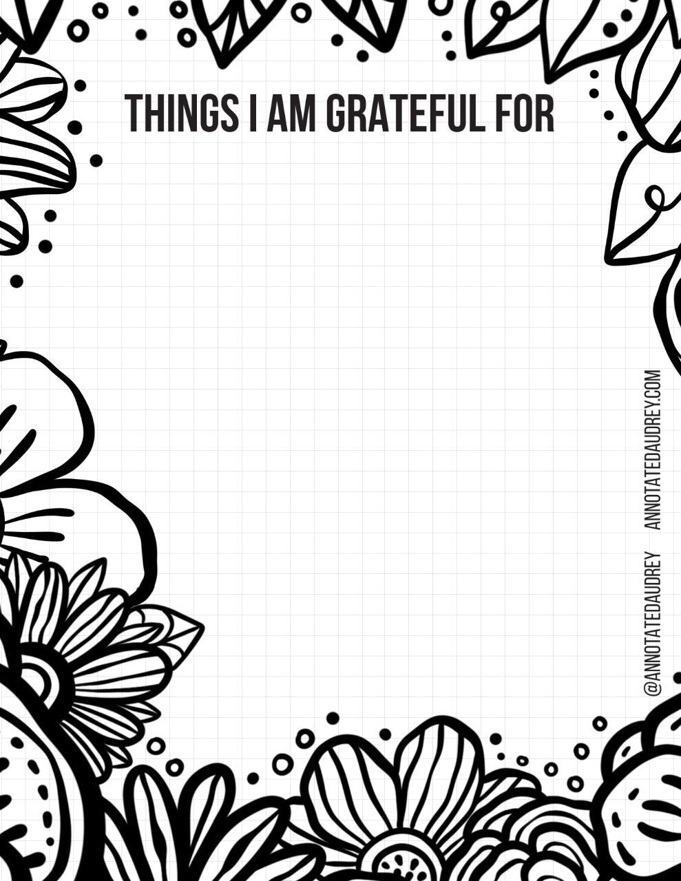 FREE PRINTABLE Things I Am Grateful For ANNOTATED AUDREY