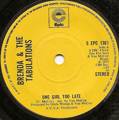 Brenda & The Tabulations - One Girl Too Late