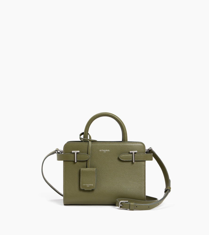 Emilie medium-sized handbag in grained leather black