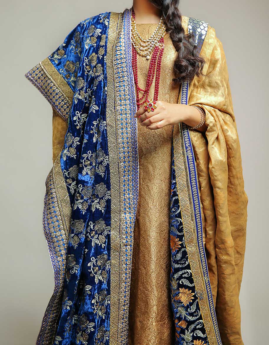 navy blue velvet shawl
