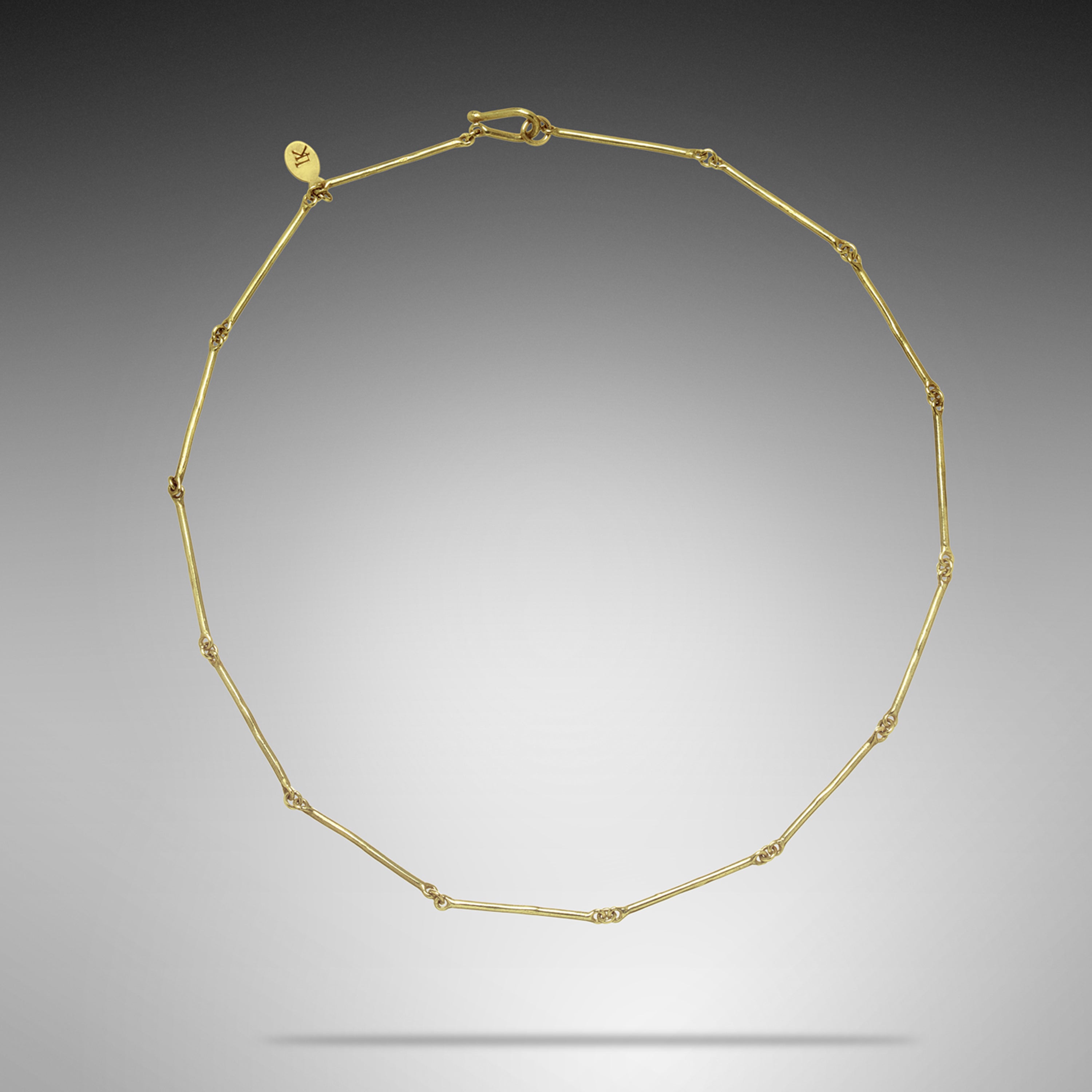 18K gold Bar Chain Link Necklace
