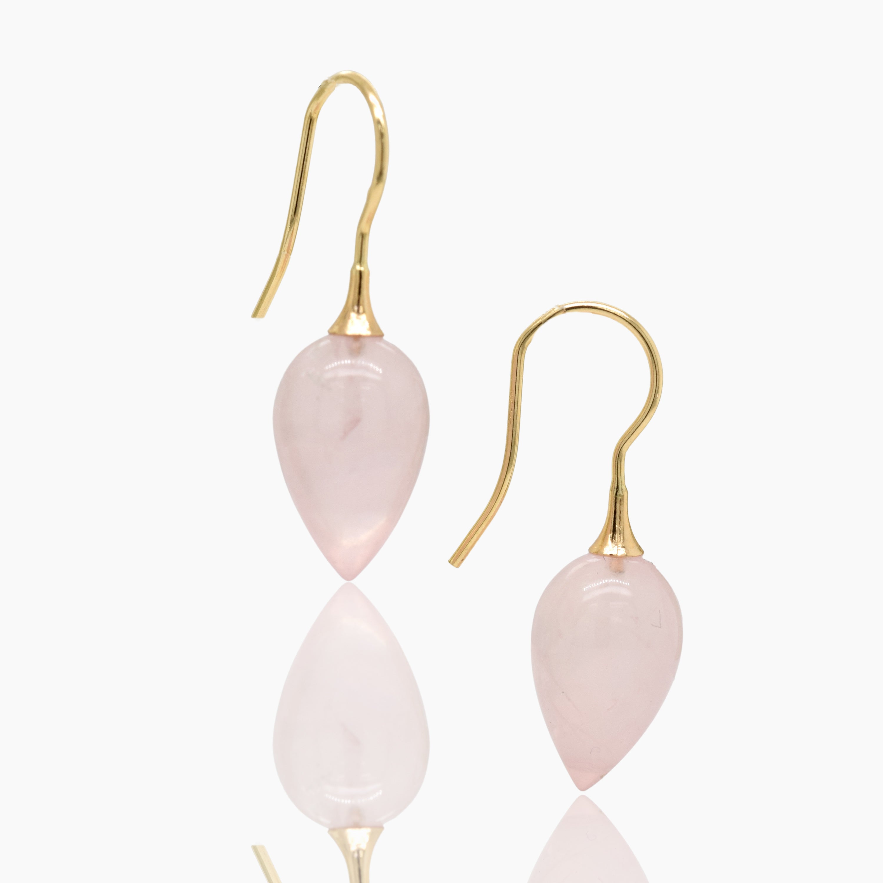 Rose Quartz Gold Earrings