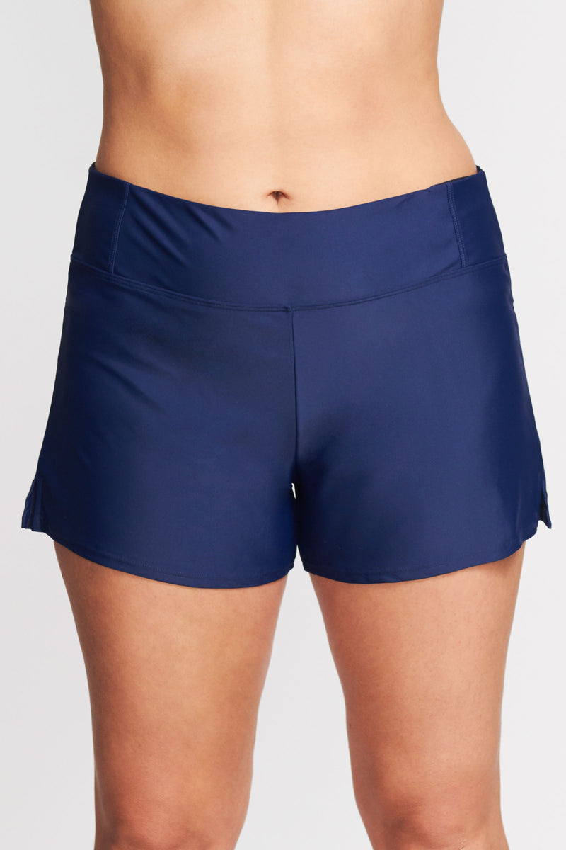 navy plus size swim shorts