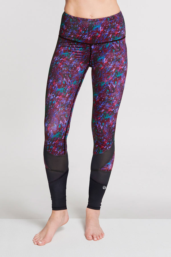 Maaji Activewear Dreamy Bloom Teal Pink Floral Yoga Leggings Size M $80