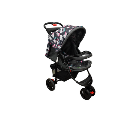 Coche para bebé 4 ruedas con porta bebe negro/rosado Spectrum –