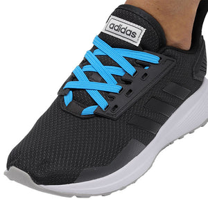 black shoes blue laces