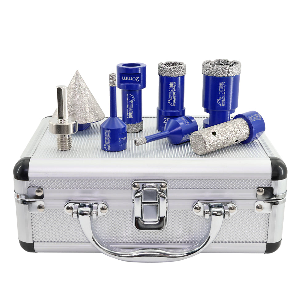 SHDIATOOL Diamond Core Bit 1set/8pcs Marble Ceramic Hole Saw M14 Thread