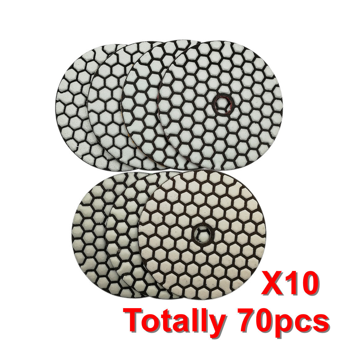 SHDIATOOL 4"/5"Dry Diamond Polishing Pad for Granite Marble Mixed Grits 10Sets