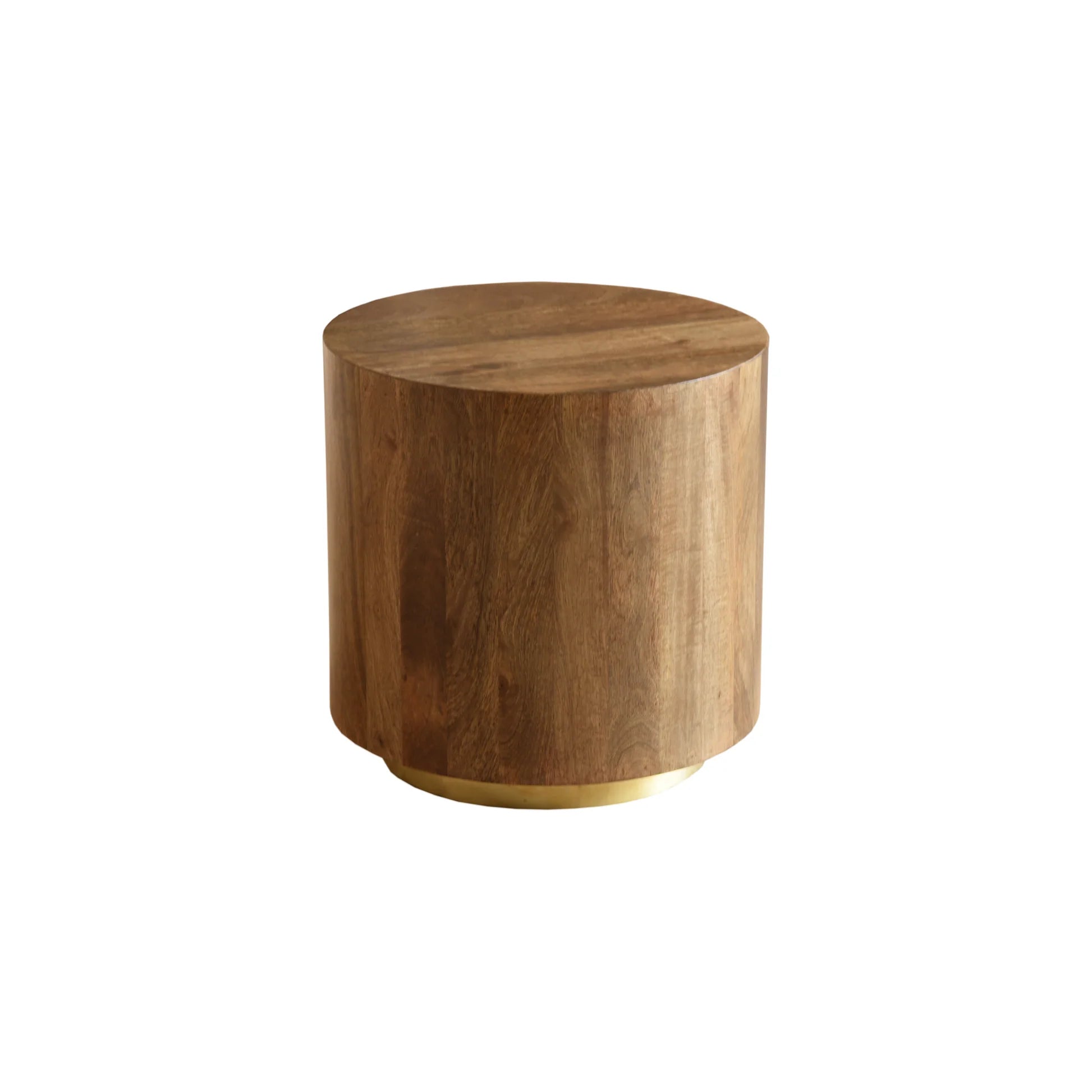 The Solis Table – Beveled Hardwood End Table with Brass Base
