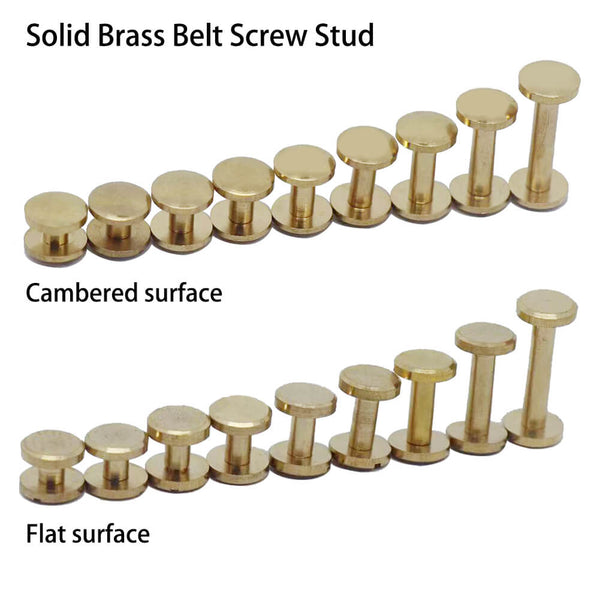 10 Pairs Brass Chicago Screws Posts Belt Button for Leather