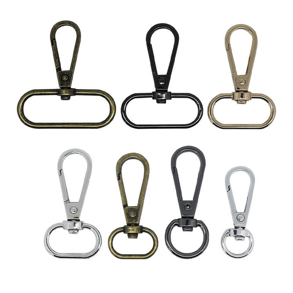 Guuyoo 100pcs Swivel Snap Hooks with Key Rings, Premium Metal Swivel Lobster Claw Clasps Assorted Sizes (Large, Medium, Small) for Keychain Clip