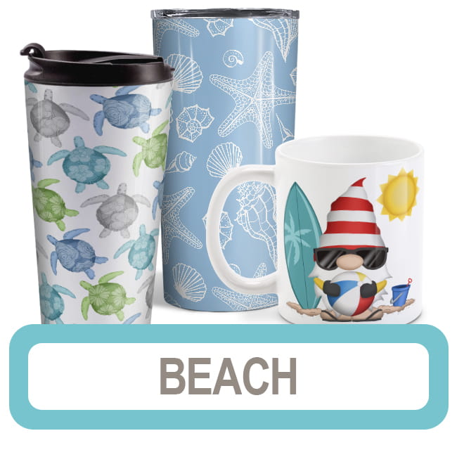 Beach Mugs, Travel Mugs, and Tumbler Cups online at Amy's Coffee Mugs