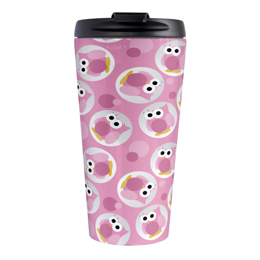 Cute Pink Narwhal Bubble Pattern Travel Mug