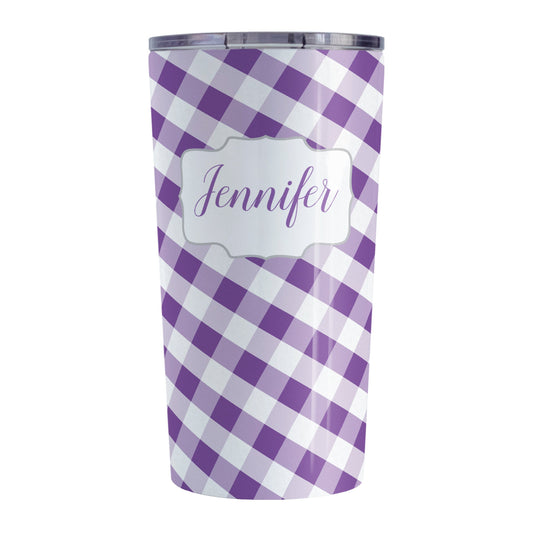 Purple Checkered Tumbler