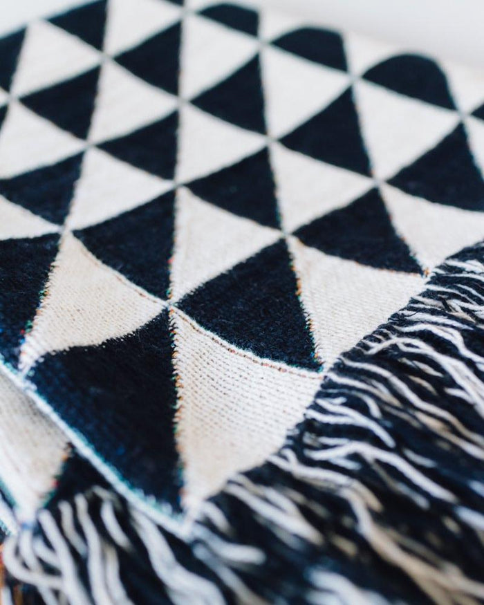 Classic Hand Drawn Triangles Woven Cotton Blanket Brayden Studio® Size: 50  W x 60 L, Color: Bermuda Blue - Yahoo Shopping