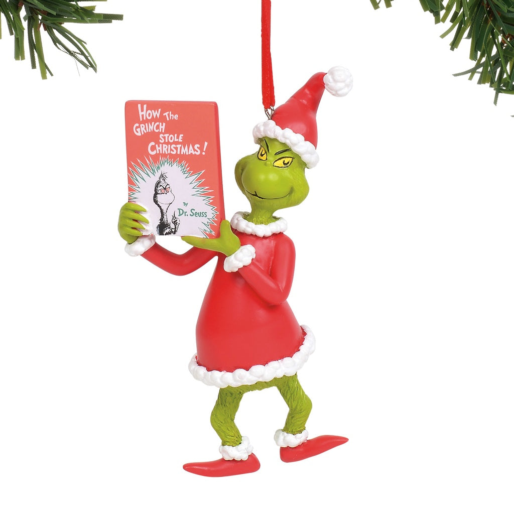 Grinch With Book Ornament Annual Ornaments