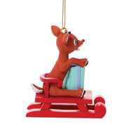 Rudolph The Red-Nosed Reindeer Red Sled Ornament