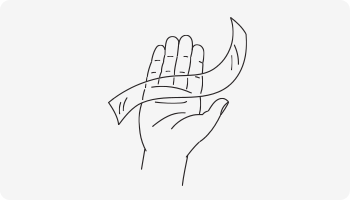 Illustration of using hands to set Forj ribbon into place