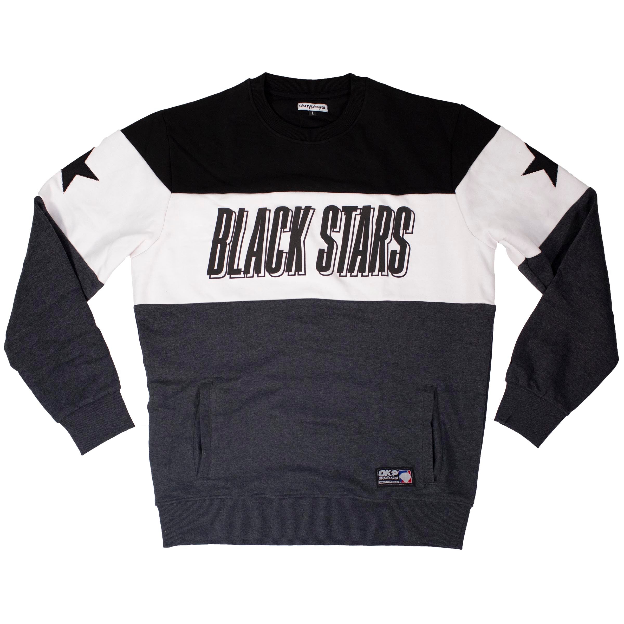 Black Stars Tri-Panel Crewneck Sweatshirt