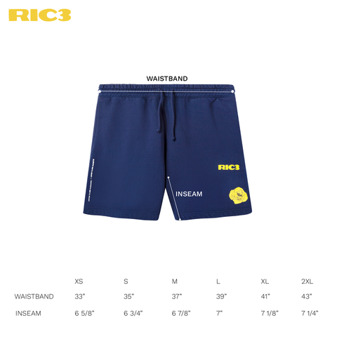 RIC3 Comforts Rose Shorts | Navy – Enchanté