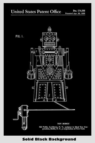Toy Robot Patent Print Art Poster