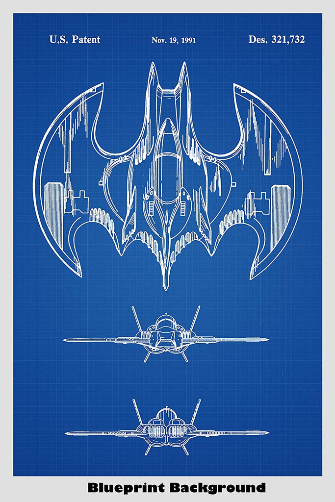 Batman Batwing Batplane Patent Print Art Poster – Patent Prints and More