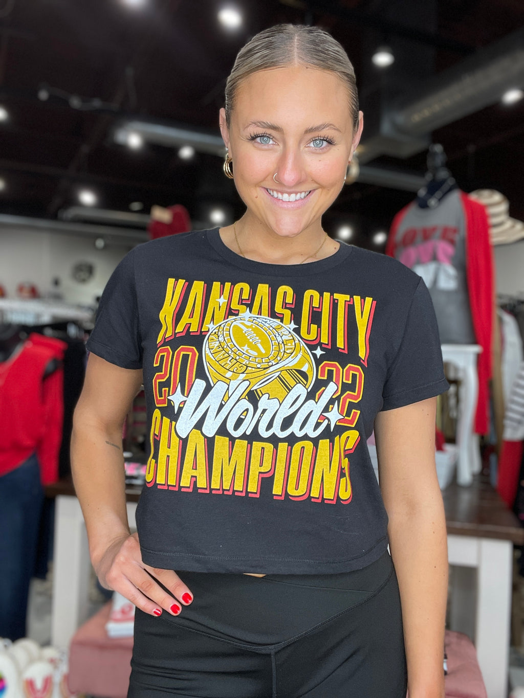 Charlie Hustle - Kansas City 2022 World Champions Ringer T-Shirt - White/Red S