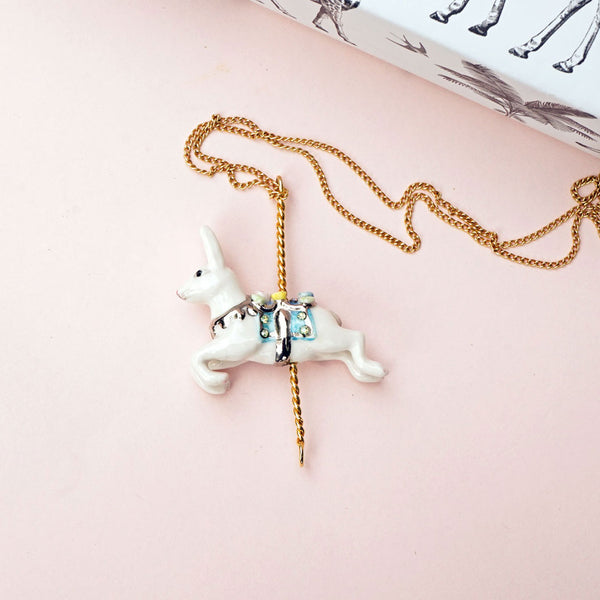 rabbit pendant - Merry Go Round Collection from Hop Skip & Flutter. A timeless fairy tale jewellery.