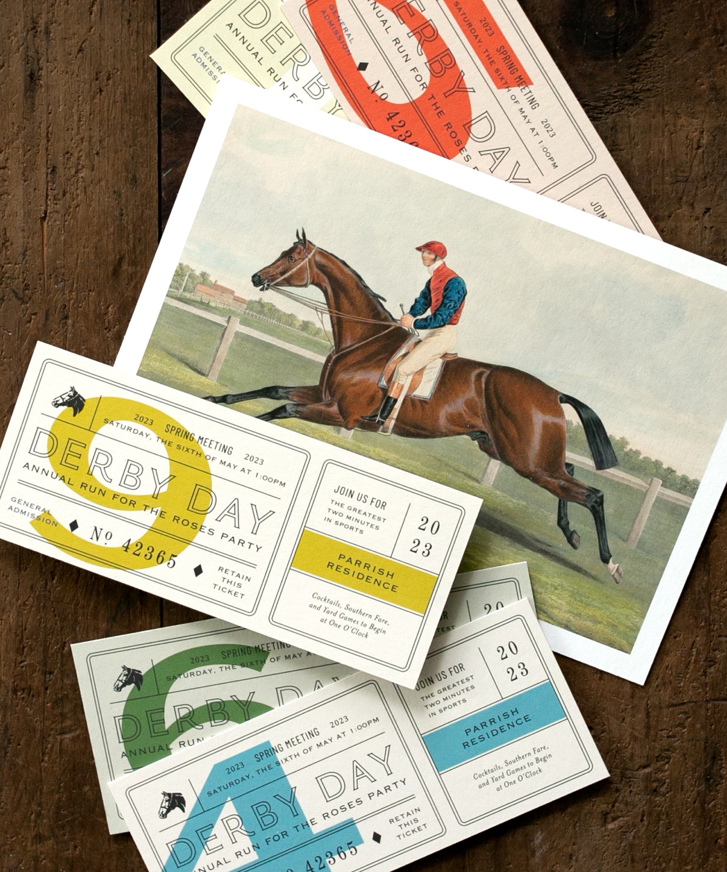 Hart Equestrian vintage Kentucky Derby ticket invitations