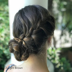 Light Brown Braided Bun Easy Updo Extensions