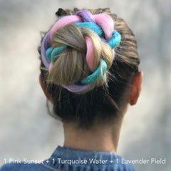 Vibrant Color Braided Bun Hairstyle Mermaid Unicorn Easy Updo Extensions