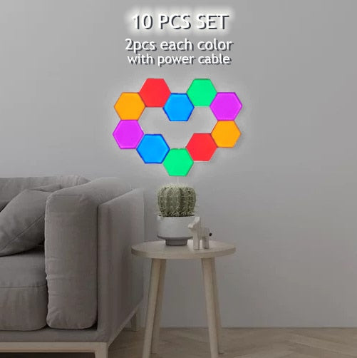 Hexagonal LED Touch Lamp