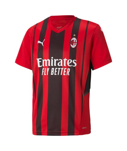 Puma AC Milan Adult Home Shirt Replica Jersey 21/22 759122 01 RED/BLAC Soccer