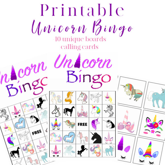 Printable Unicorn Bingo