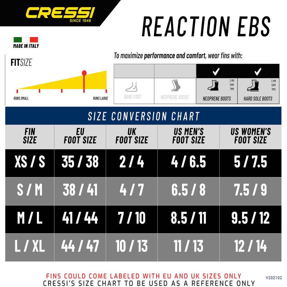 Shop Cressi Reaction EBS black/silver | Diving Sports Canada | Vancouver