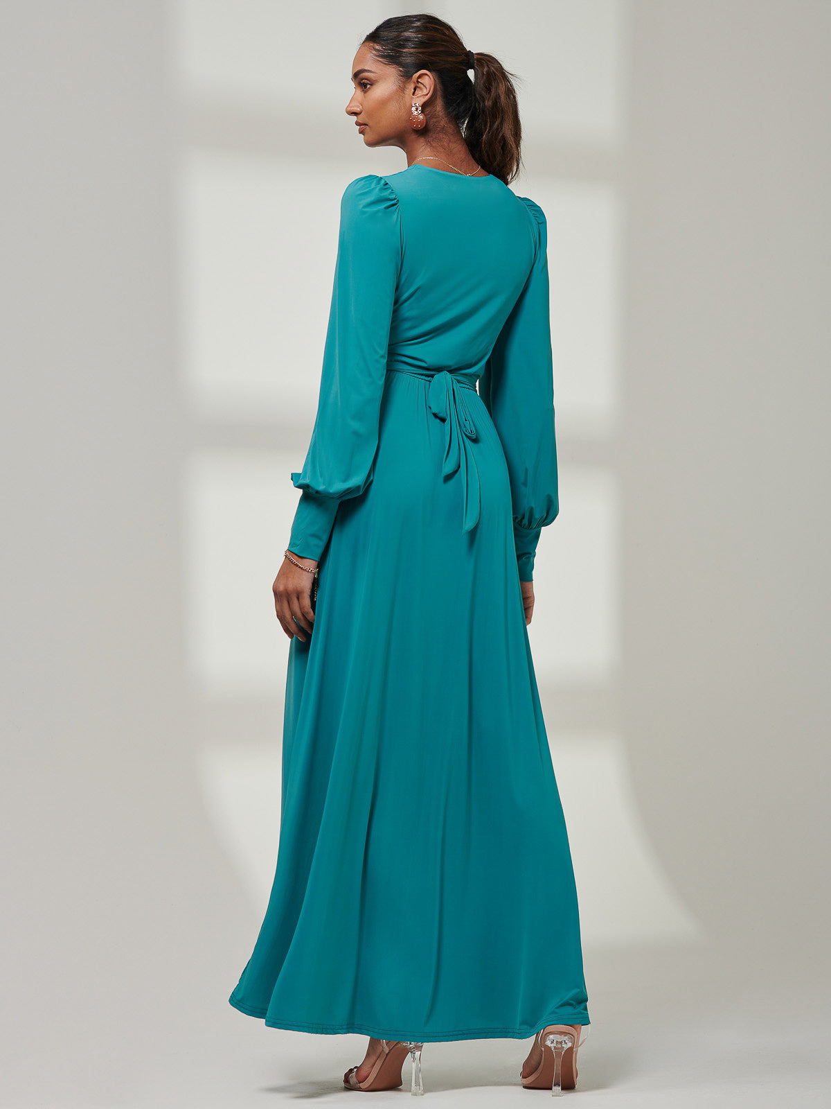 Giulia Long Sleeve Maxi Dress, Teal