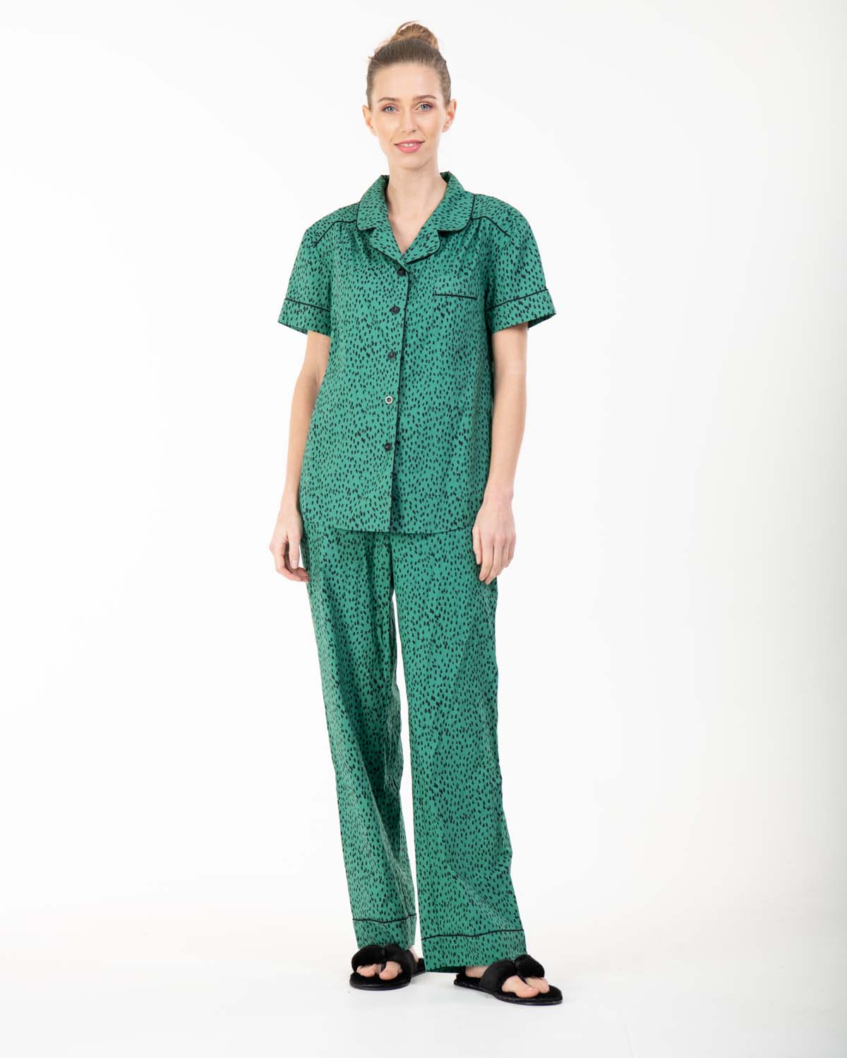 Sample Sale - Pyjama Set, Green Pattern