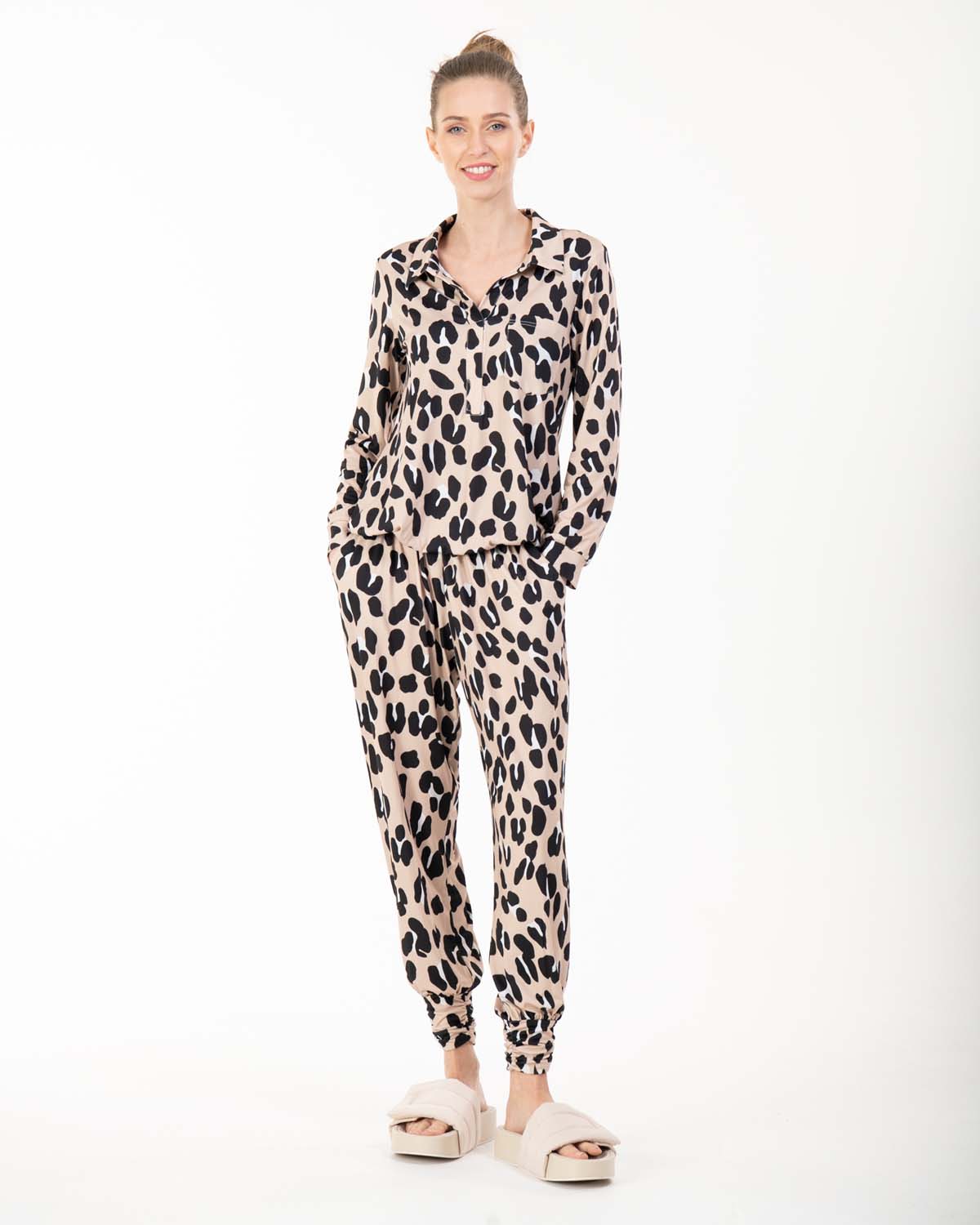 Sample Sale - Pyjama Set, Beige Leopard