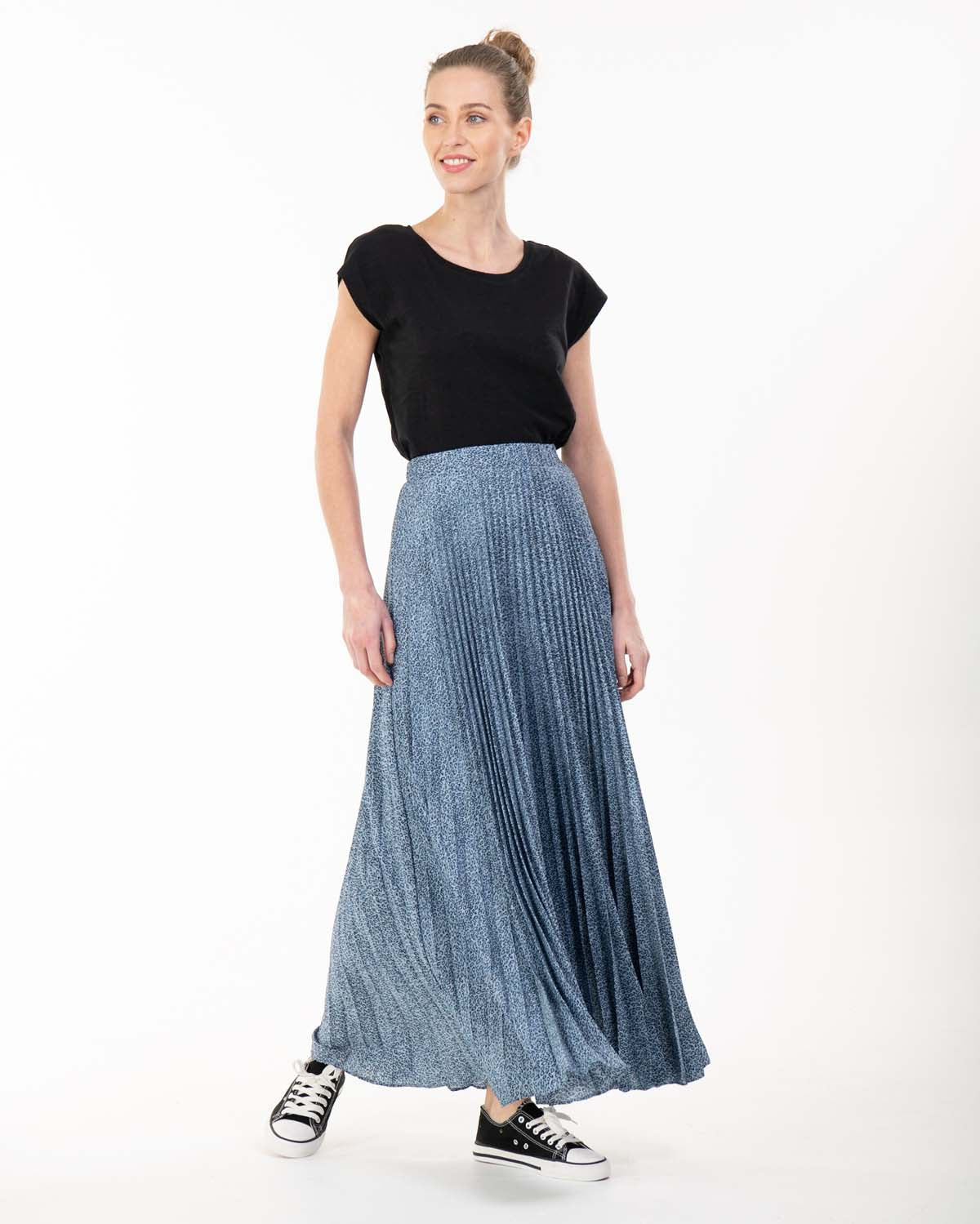 Sample Sale - Maxi Skirt, Blue Leopard