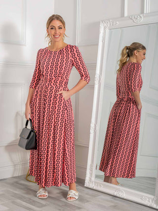 Buy Jolie Moi Pink Pauline 3/4 Sleeve Maxi Dress from Next USA